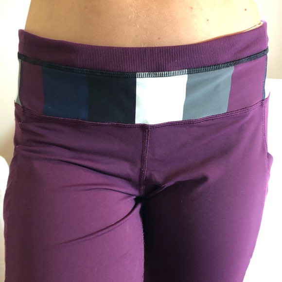 Lululemon Wine Cropped Pacer Leggings SZ 12 - Picture 3 of 4